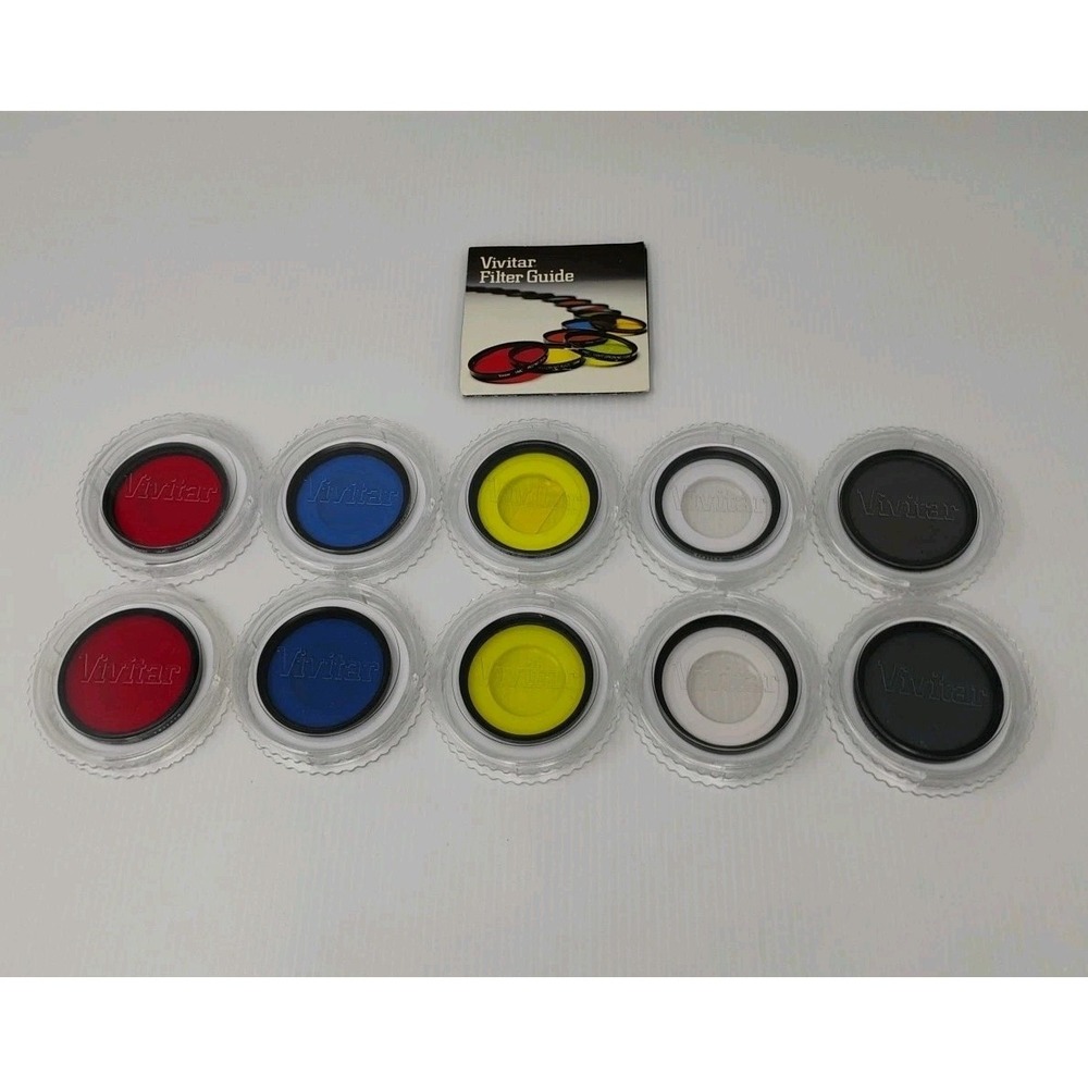 Color Lens Filters Camera Vivitar 52mm 58mm Red Blue‎ Yellow Lot of 10 SEE NOTES